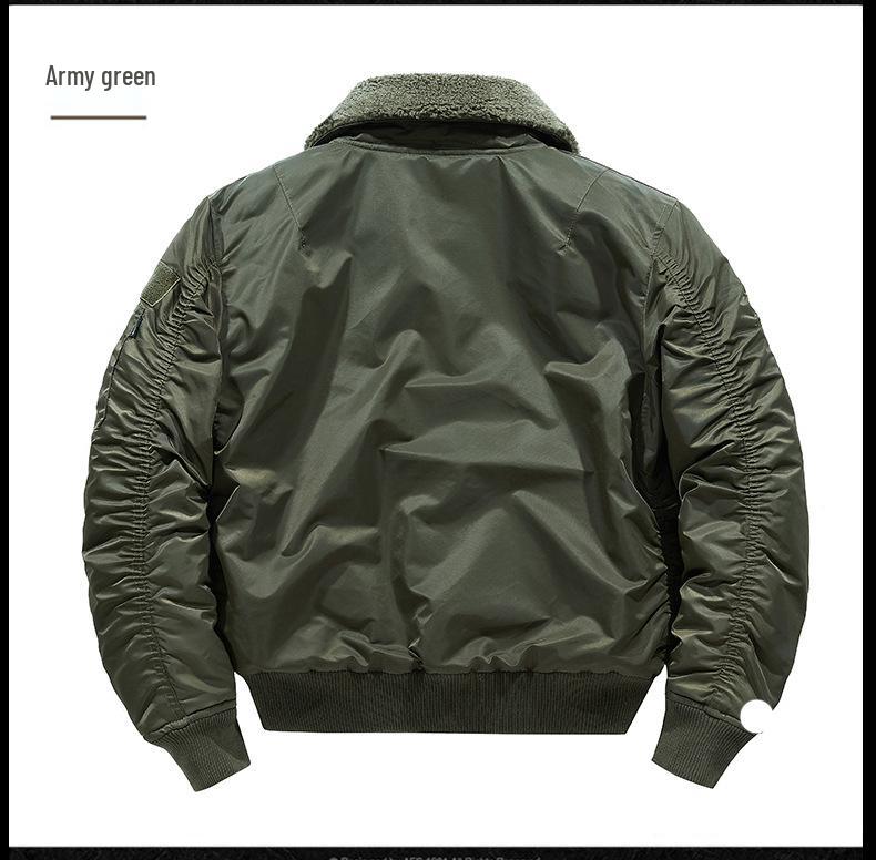 Herren Winter Fliegerjacke - Dicker Samt, Retro Revers, Taktischer Baseball Stil