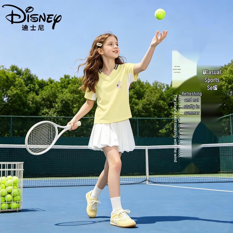 Disney Girls Quick-Dry Cool Summer Short Sleeve T-shirt Set 140