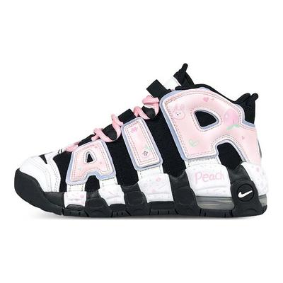 Air More Uptempo Mid top Vintage Basketbalové boty Dámské Černá Bílá Růžová DQ6200-001(Tým47-)