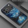 2D Mountain Lake Starry Sky Pattern Phone Case for iPhone 17 16 15 14 13 12 11 X XR XS Max Pro 8 Plus - Glass Protective Cover
