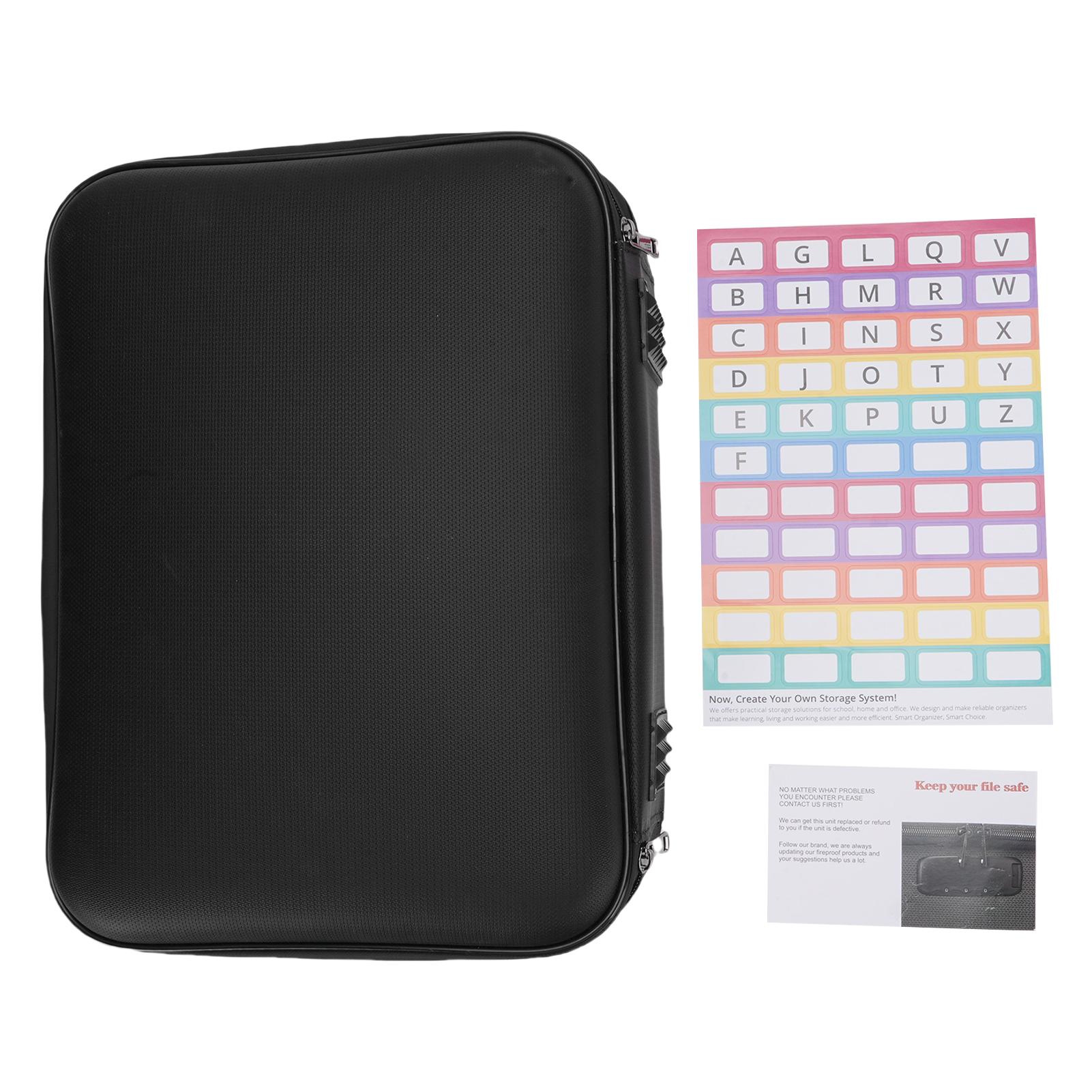 Fireproof Document Box with Combination Lock Waterproofing Hard Case Safe Box for Important Files Certificates Laptop