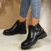 Fashion Womens Boots Hot Women's Casual Leather Shoes Comfortable  Women Thick-soled Shoes Side Zipper Slip-on Boots for Women
