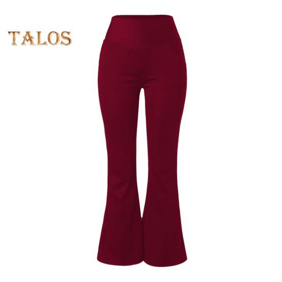 Women's Flared Yoga Pants High Waist Bootcut Workout Leggings with Pockets Stretchy Bell Bottom Trousers for Office Workout