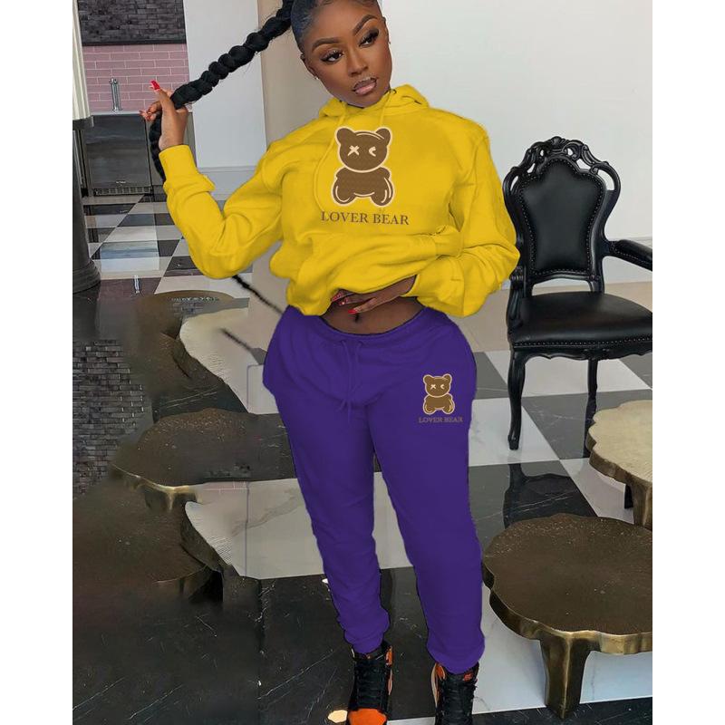 Hettegensersett Bjørnehode Trykk Joggebukser Gensersett