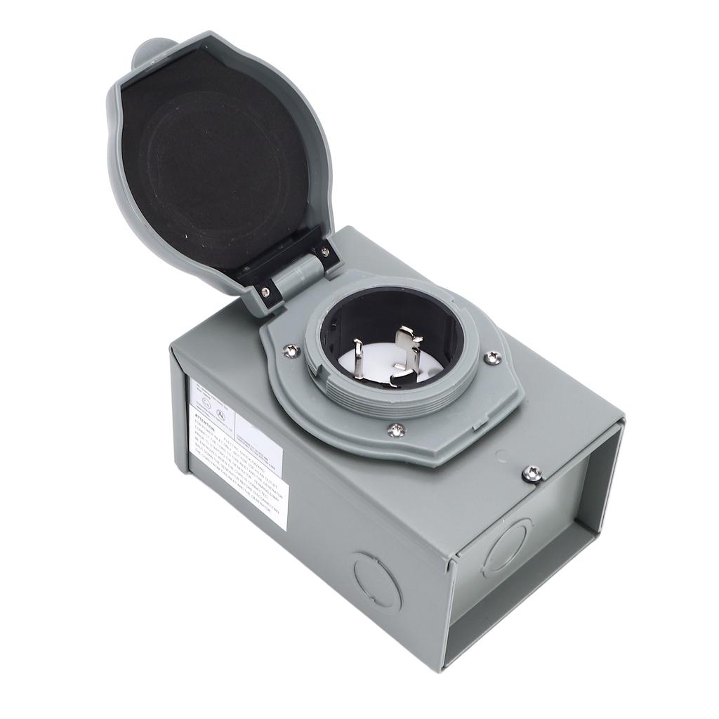 50A Generator Power Inlet Box 12500W 125/250V Weatherproof NEMA 3R Generators Plug for Outdoor Use