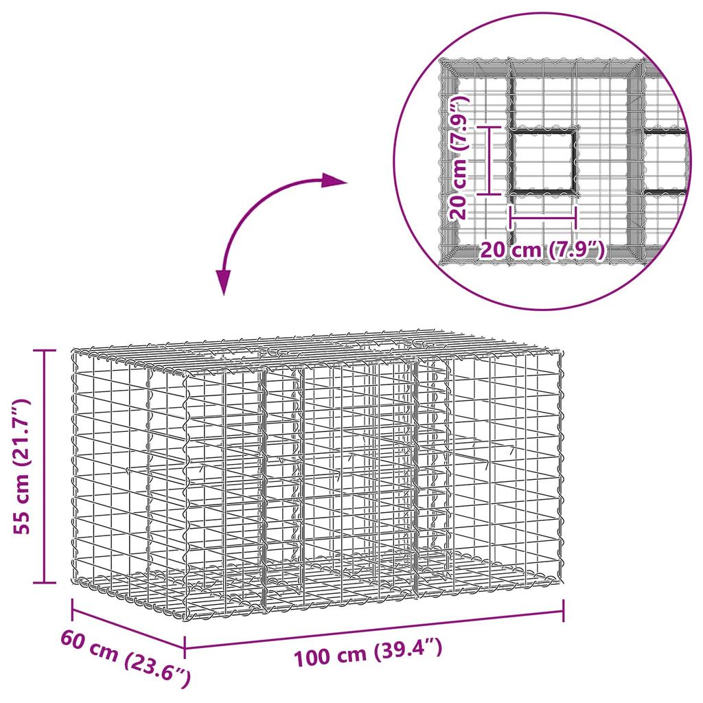Gabion Raised Bed Silver