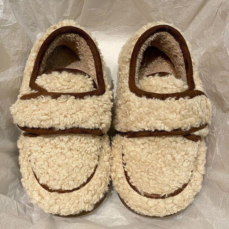 Cotton Slippers Women Heel Wrap Winter Outdoor Versatile Casual Thick Sole Sherpa Indoor Home Warm Shoes