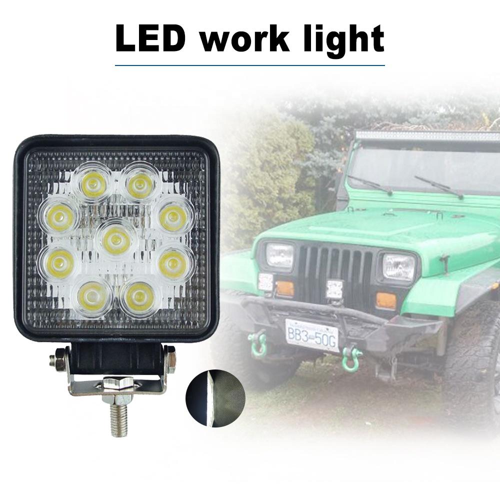 High Quality Universal 27W Square Auto 10-80V Vehicle Led Work Light for Forklift Truck Auxiliary Lighting