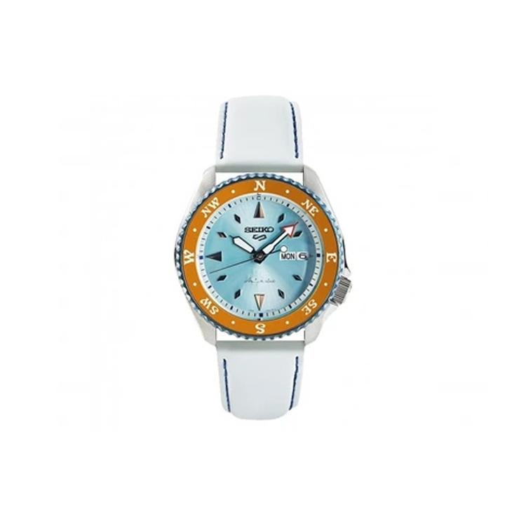 SEIKO 30m Water Resistant Automatic Mechanical Movement Leather Strap Watch Men s Watches White Dial SRPF63K1() White Strap