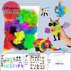 Fluffy Pom-Pom DIY Assembly Double Hook Squeeze Ball Educational Toy