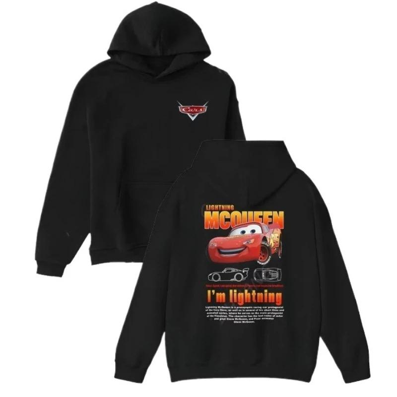Autos Cartoon Print Hoodies Lightning McQueen Hoodies Oversized Anzug Herren Damen Sweatshirt Partneroutfit Kleidung