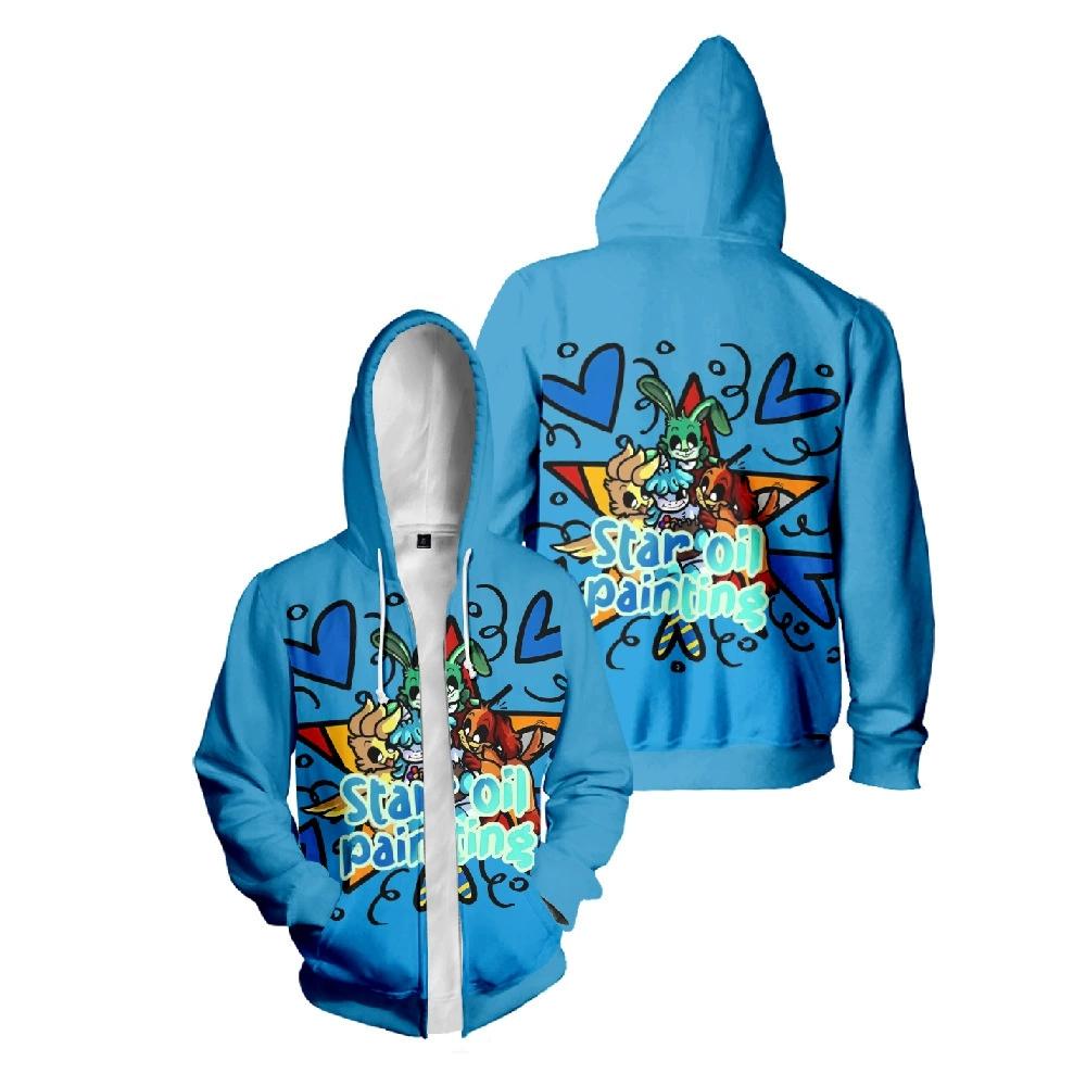 New Women Men s Zipper Hoodie Fashion Jacket Smiling Critters Print Pattern Sweatshirt Street Casual Smiling Critters Clothes Men Clothing XS