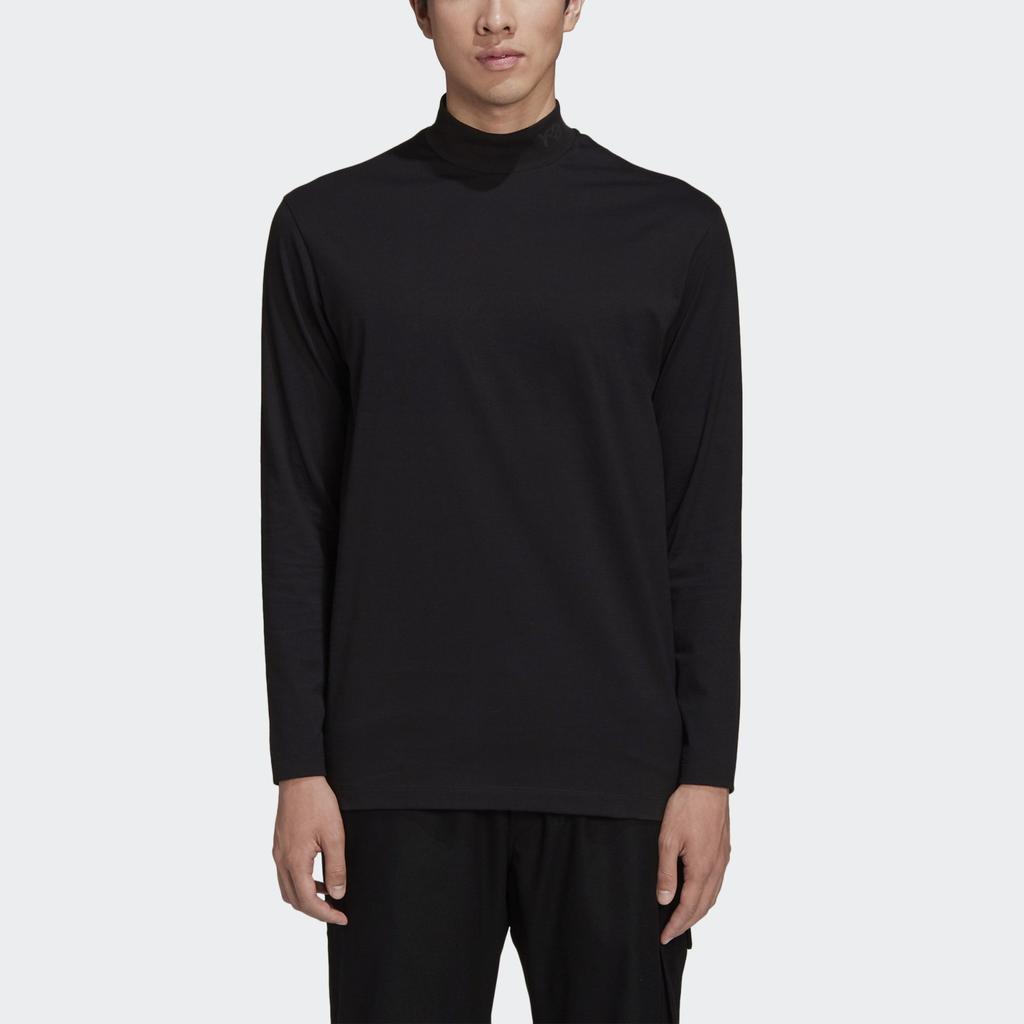Y 3 T Shirts Men's Black Stand Collar Moderate Straight Fit GK4497