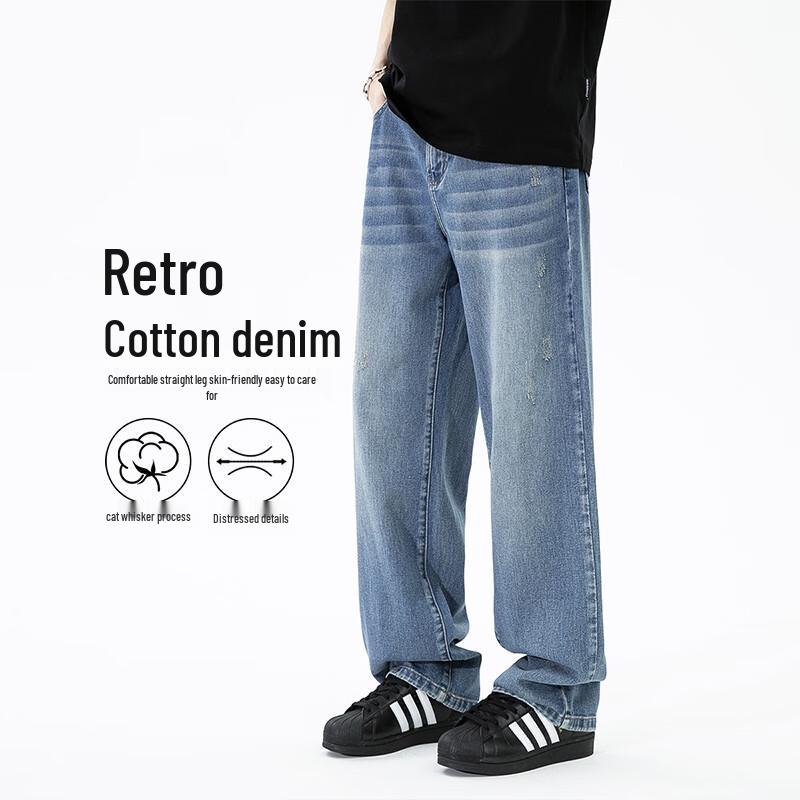 

Мужские легкие джинсы прямого кроя с эффектом стирки Mark Fairwhale 38