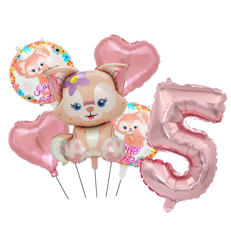 Disney Story  Lina Bell And Stellalou Cartoon Balloons Birthday Decor Baby Shower 32inch Number Foil Balloons Wedding Supplies