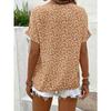 Summer Printed Women's T-shirt Elegant Floral Buttons Short Sleeve Loose Casual T-shirts Women Fashion Vintage Office Ladies Pullover Tee Tops New