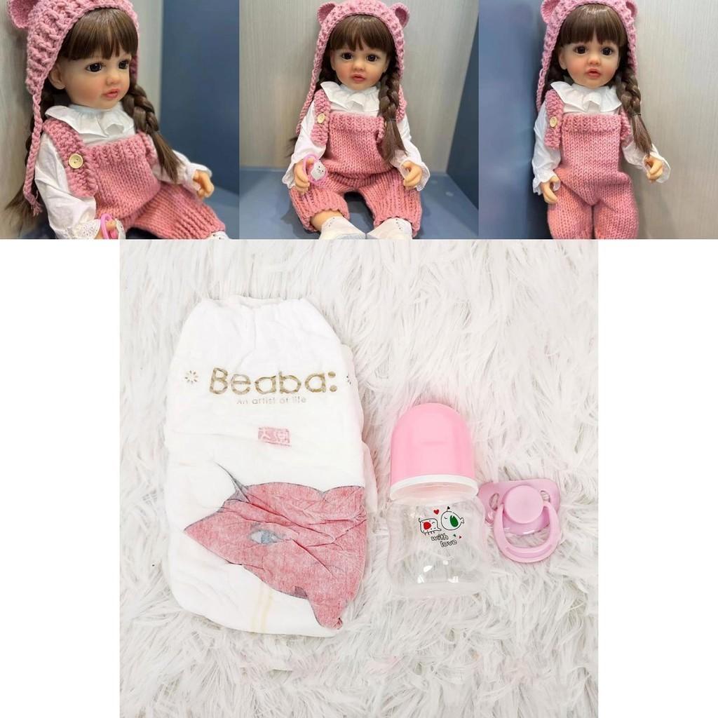 All-pink 55cm Full Silicone Baby Doll Soft And Flexible With Lifelike Features