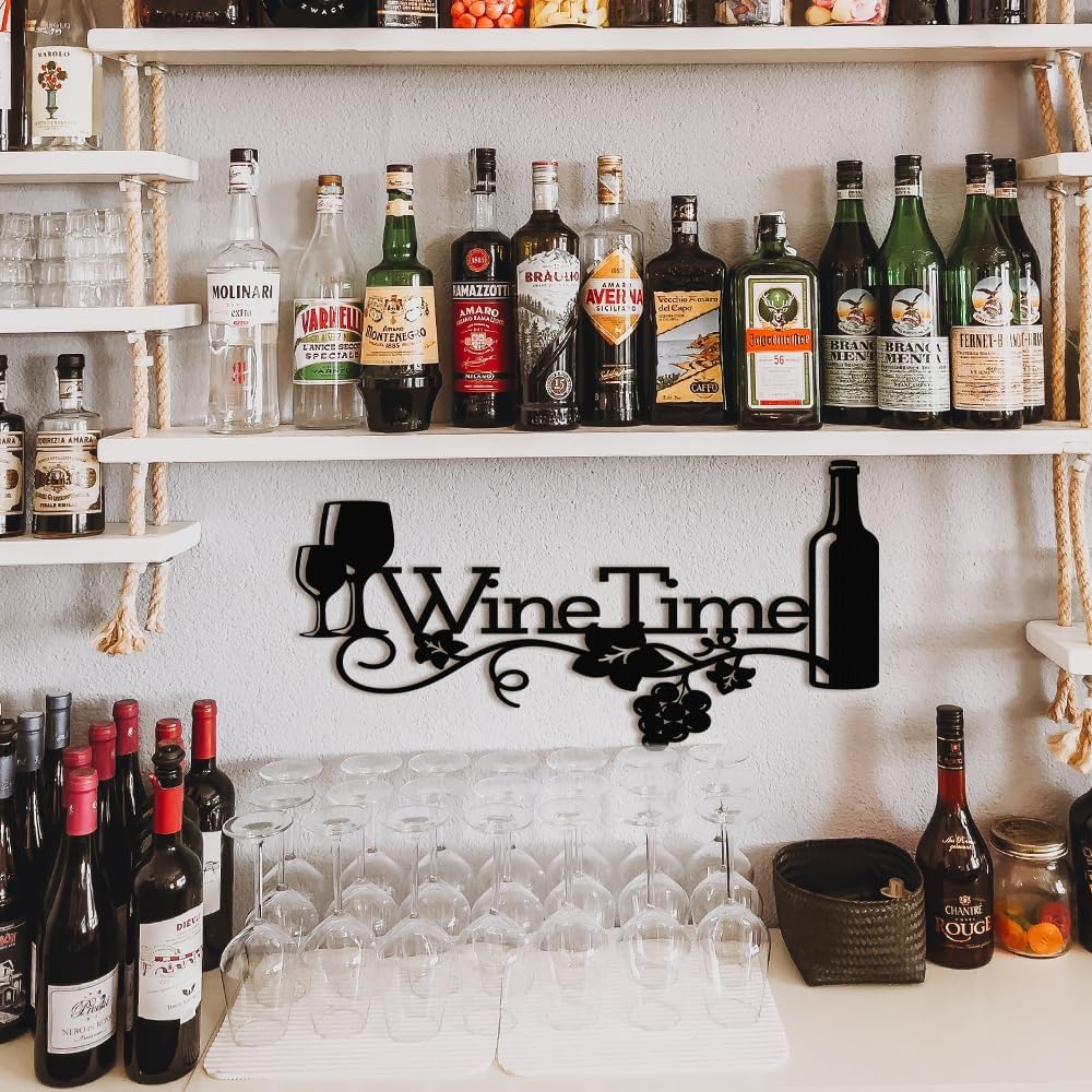 Metal Wine Sign, Bar Metal Sign, 1pc Metal Kitchen Wall Decor, Vino Lover Metal Wall Art Decorative Home Restaurant Bar.