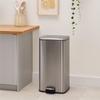 Kosz Na Śmieci Metalowy Nowoczesny Kuchenny Z Pokrywą Inox 35L 61X34X24 Cm | Begryf