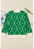 2025 Autumn Women's High Neck Color Block Knit Sweater