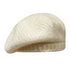 Solid Color Wool Painter Hat Fluffy Knitted Octagonal Cap Casual Knitted Beret Hat  Winter