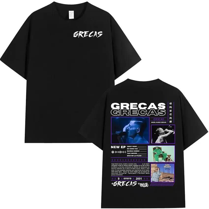 

Rapper Grecas 2026 Album Graphics T-shirts Men Gothic High Quality T-shirt Vintage Oversized Short Sleeve Tees Streetwear Summer 4XL