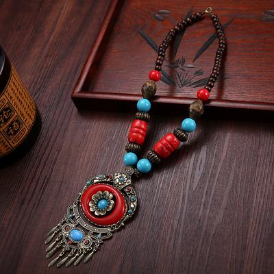 Bohemia Ethnic Necklace Pendant Vintage Strand Statement for Women Jewelry Accessories