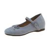 Gentle Matching Skirt Mary Jane Shoes Summer Temperament Elegant Bow Light Mouth Single Shoes