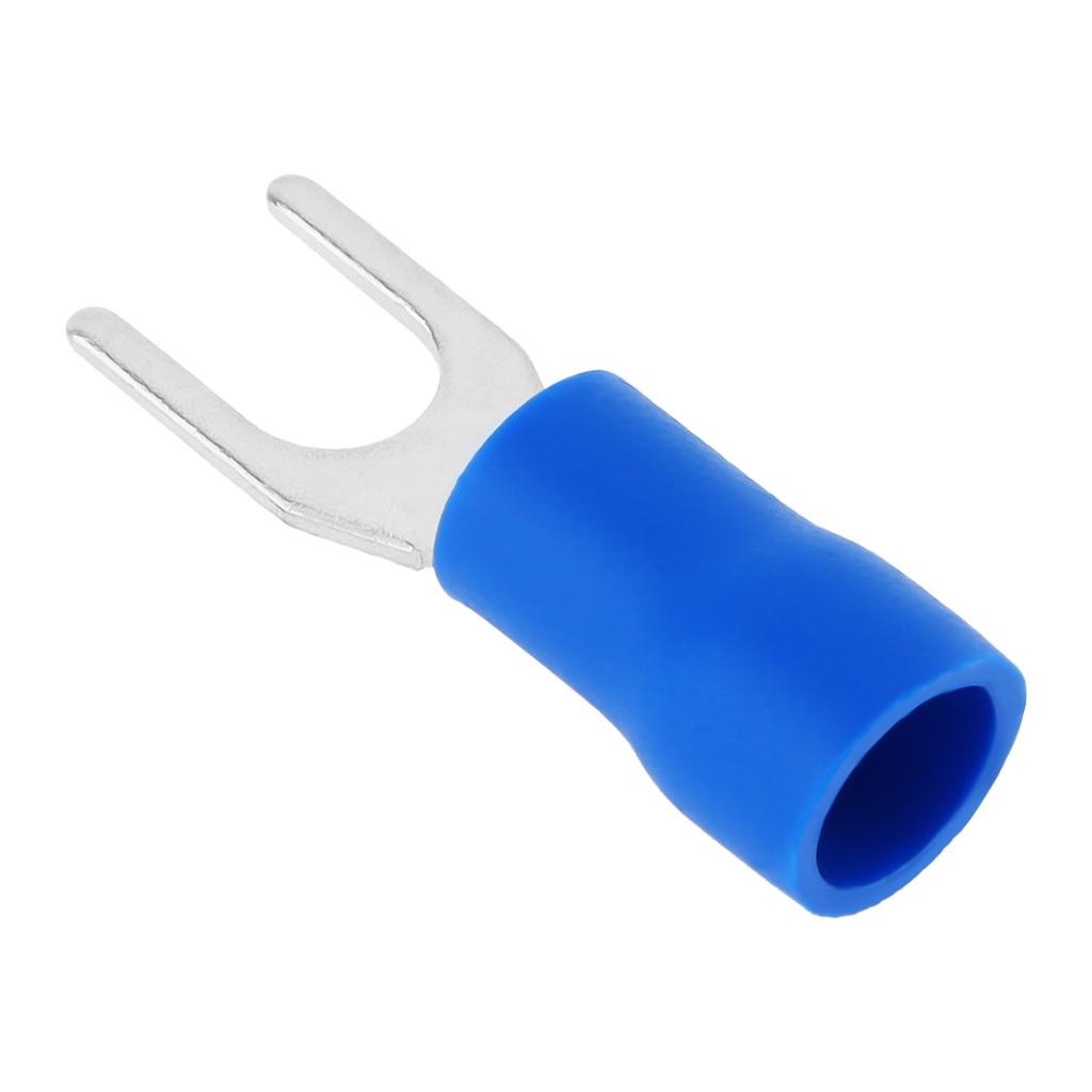 10pcs 22-16 AWG Insulated Crimp Connectors Red / Blue Fork Terminals for Reliable Wiring