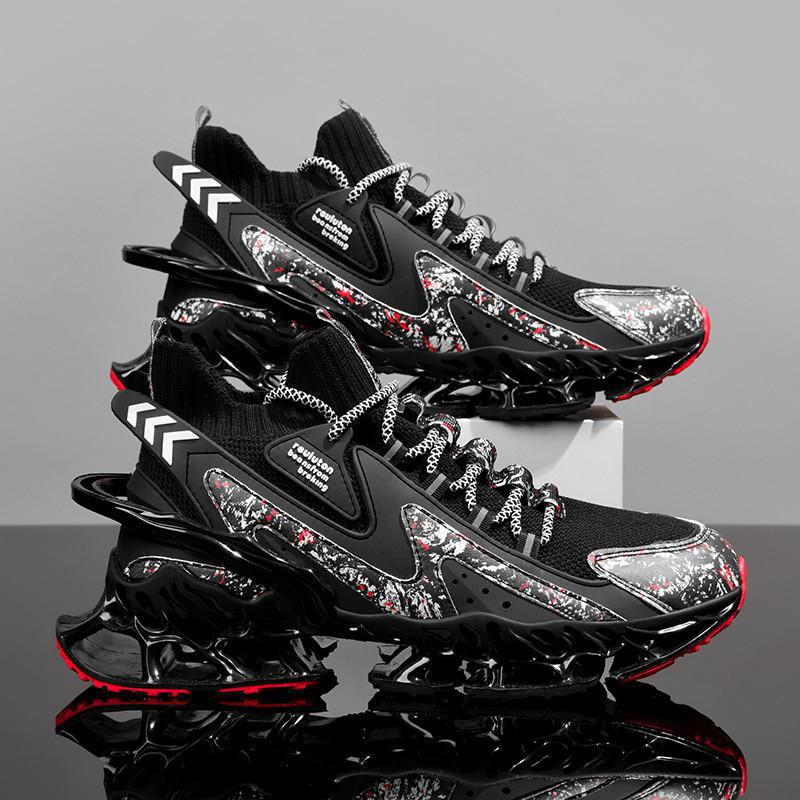 

Large size men s shoes new blade fighter running mesh shoes sports and leisure heightening little white dad trendy shoes 39 чорний