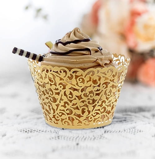Papilotki Owijki Do Muffinów Ażurowe  Złote 10 Szt