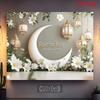2D Islamic Holiday Backdrop, Elegant Ramadan with Lanterns & Floral Decor Background