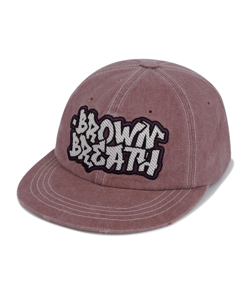 BROWNBREATH Washing Graffiti Logo Cap - Burgundy