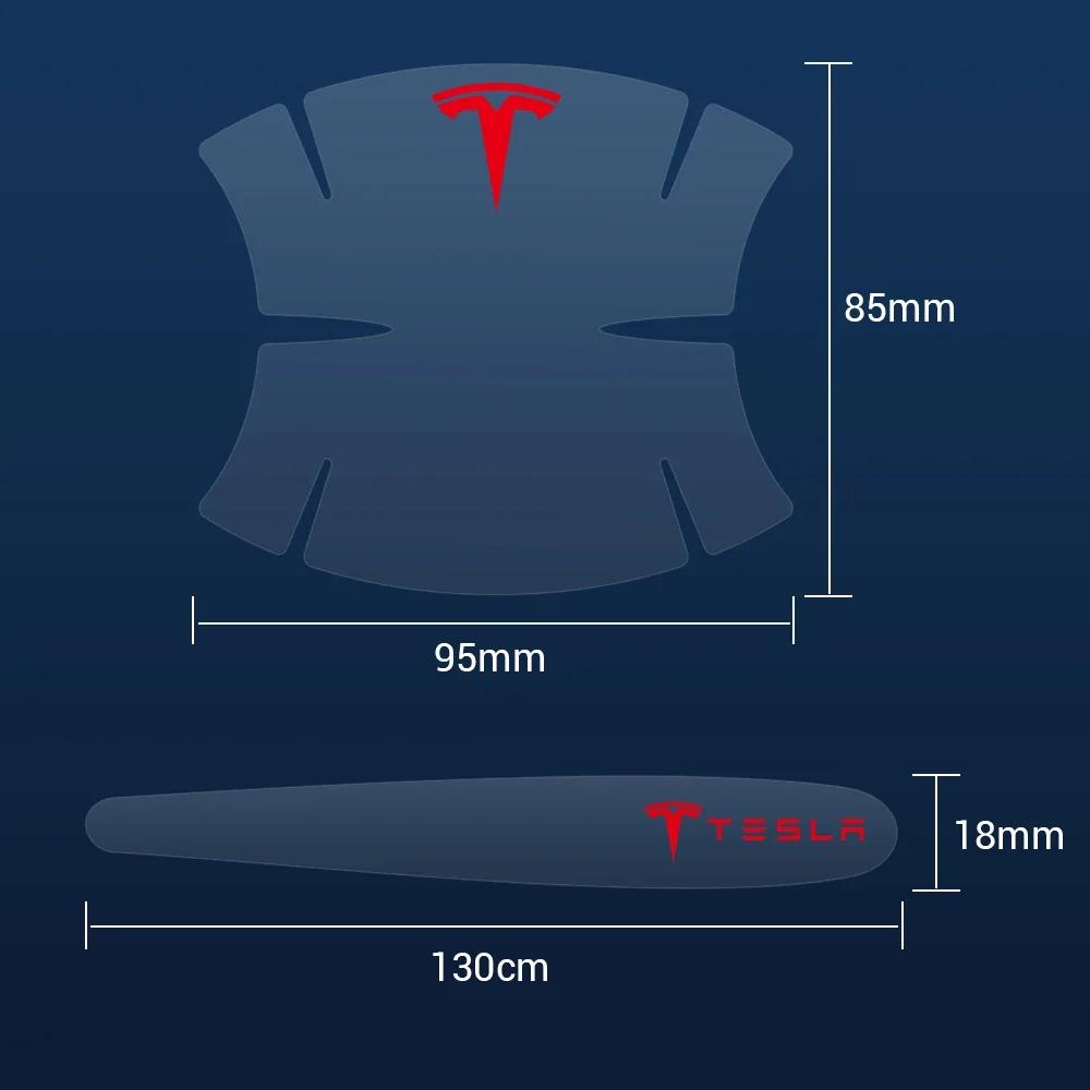 Car Sticker 2025 New Tesla 4/8Pcs Car Door Handle Guard Sticker Door Bowl Badge Auto Accessories For Tesla Model 3 Y S X 2017-20