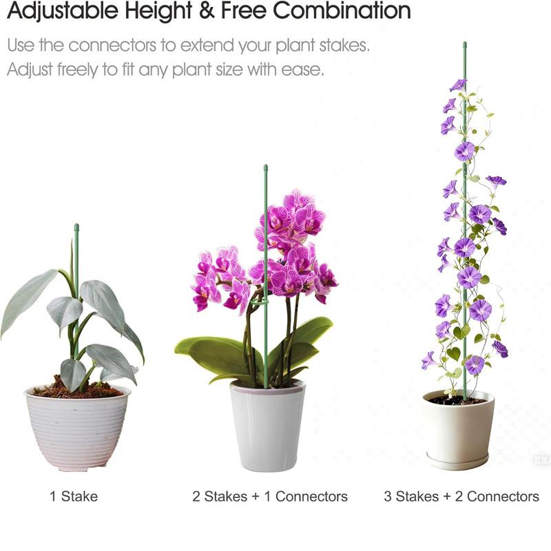 Plant Supports for Indoor Plants,  30cm Plant Stakes Support Sticks with Clips, Adjustable Monstera Support for Orchid Rose Flower