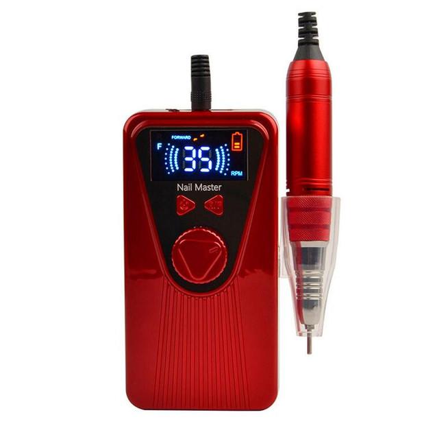 

20 Вт, 30000 об/мин, платная портативная дрель для ногтей, инструмент для полировки ногтей, аксессуары для дизайна ногтей EU Plug красный
