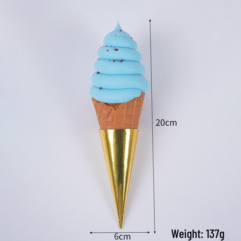 

PVC Chocolate Chip Ice Cream Model 20CM - Large Fake Cone Display for Decoration and Photography 6x20cm