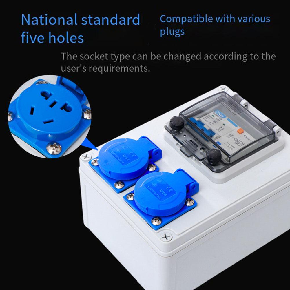 Wall Mounted Construction Power Distributor 10A 250V 2P with Switch and Waterproof Connector Suitable for Circuit Protection