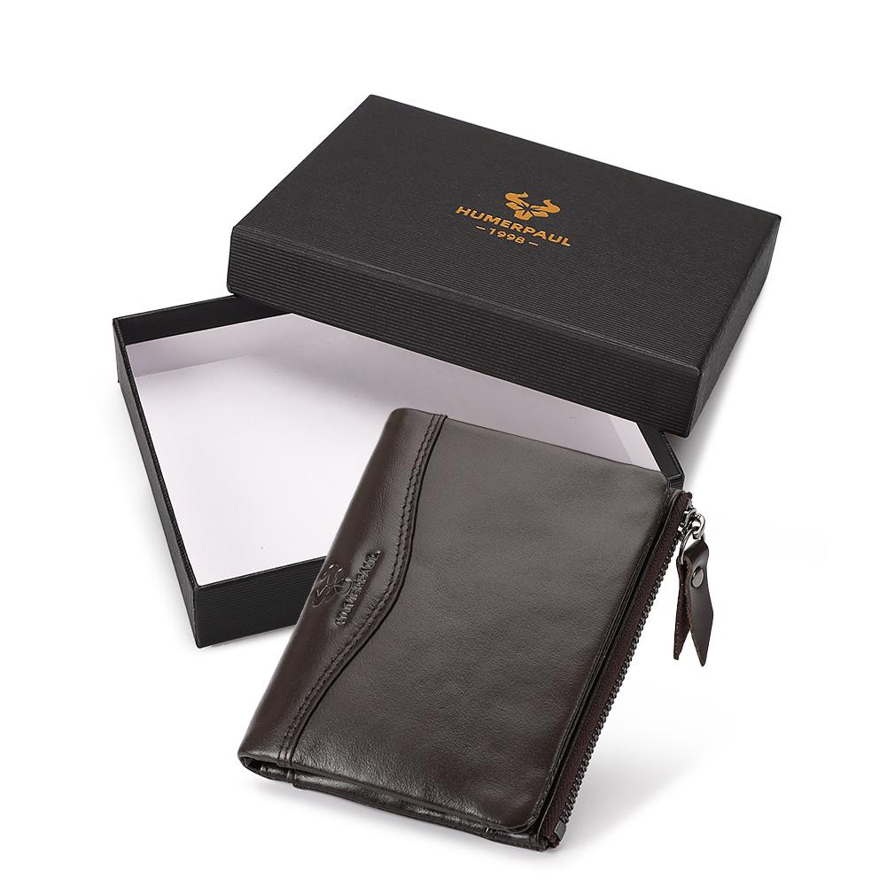 Humerpaul Neue RFID Männer Brieftasche Blockieren Schutz Anti-Diebstahl Scan Männlichen Leder Biflod Kurze Brieftasche Zipper Münzfach Beutel Casual geld Tasche