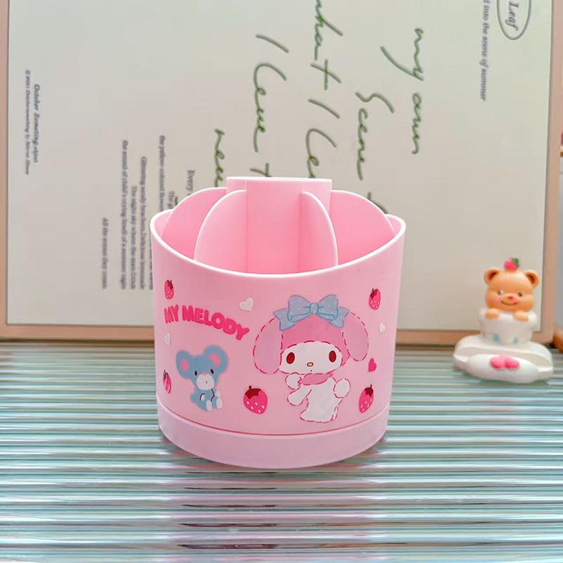 Sanrio Macaron Rotating Pen Holder Office Desktop Storage Box Kulomi Student Dormitory Desk Storage Pen Holder