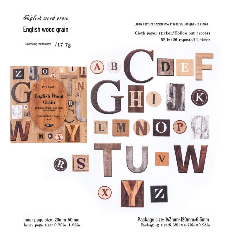 Amerykańskie Retro Materiały do Dziennika Naklejki: Czcionka z wielkimi literami alfabetu angielskiego