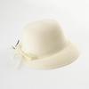 Elegant Bow Sunshade Straw Hat Women Summer Outing Seaside Sunscreen Bucket Hat