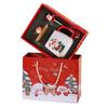 400ml Cute Christmas Ceramic Mug with Lid Spoon Santa Reindeer Design Gift Set for Friends Family Colleagues Xmas Present