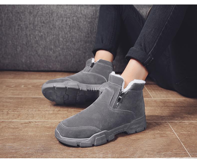 

Plush Men Boots Outdoor Hiking Men Snow Boots Ankle Boots for Men Winter Warm Shoes New Platform Men Shoes Casual Working Shoes 39 темно-сірий колір