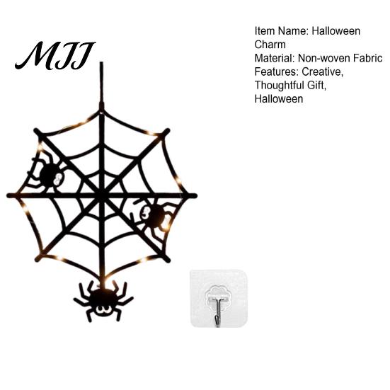 Halloween Decoration Materials Pumpkin Hanging Decor, Non-Woven Ghost Ornament with Light String, Spooky Durable Decorations Door Wall Decor for