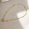 Imitation Pearl Necklace Women Choker Seed Beads Rainbow Stainless Steel Clasp Sailor Buckle Base Chain Gold Color Boho