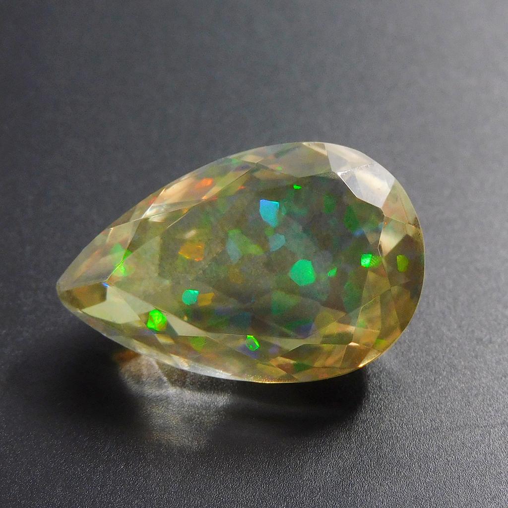 Lab Created Doublet Opal Pear 12 Ct Excellent Certified Loose Gemstone