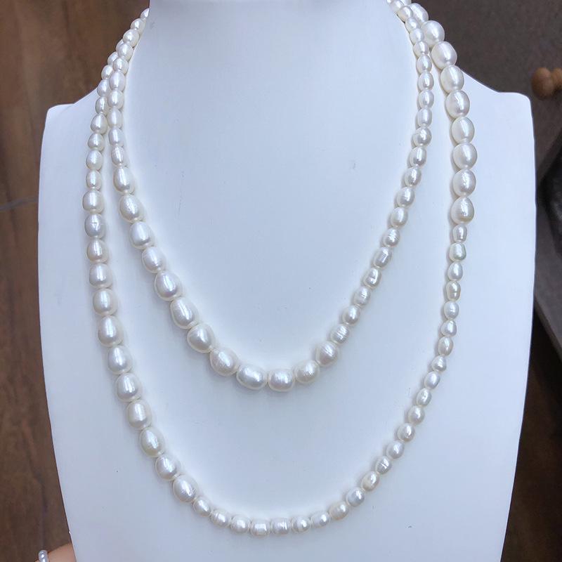 Genuine Freshwater Pearl Beaded Long Necklace - Multi-wear Layering Jewelry Gift for Friends & Family
