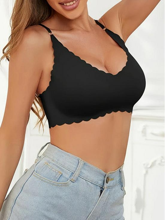 

Большой размер европейский и американский бесшовный камзол из ледяного шелка - Сексуальный волнообразный дизайн с жилетом с боковой поддержкой L