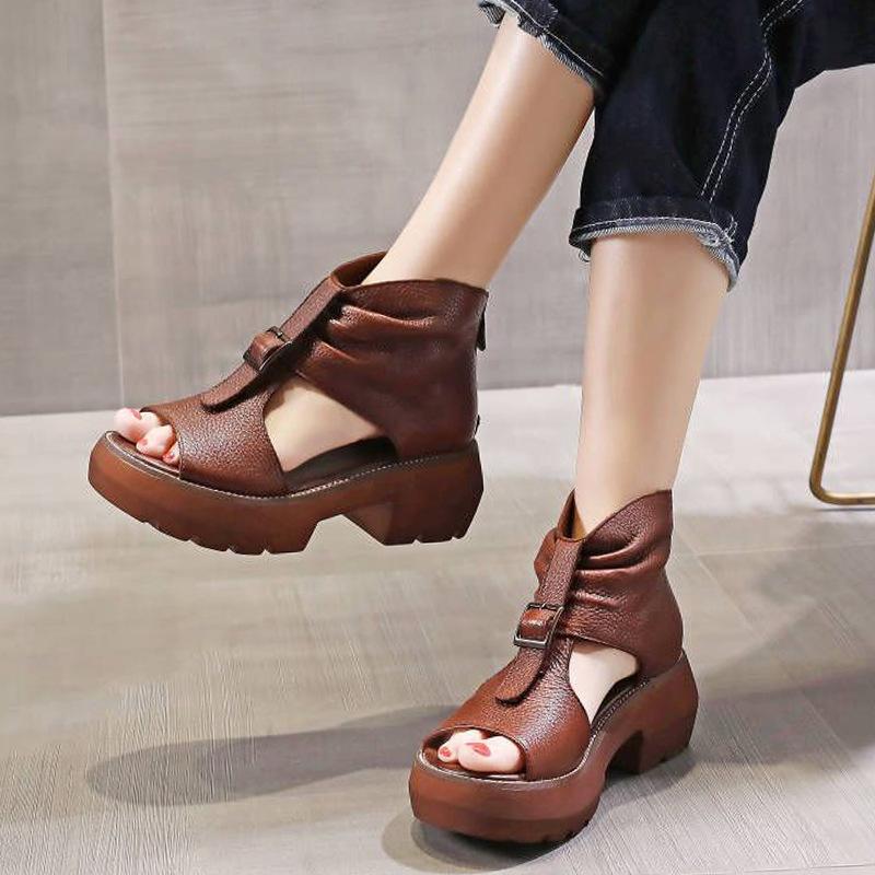 New Women Sandal Fashion Summer Versatile Thick Soled Women Shoe Classic Elegant Temperament Simple Roman Shoe Retro Daily Pumps